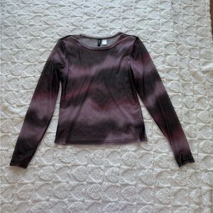 H&M Women's Long Sleeve Top - Black and Purple